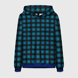 Толстовка-худи мужская Black and blue plaid, цвет: 3D-синий