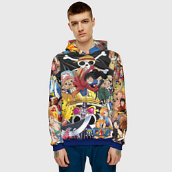 Толстовка-худи мужская One Pieceгерои, цвет: 3D-синий — фото 2