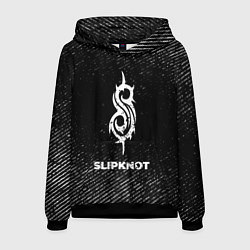 Толстовка-худи мужская Slipknot с потертостями на темном фоне, цвет: 3D-черный