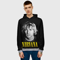 Толстовка-худи мужская Nirvana - Kurt Donald Cobain, цвет: 3D-меланж — фото 2