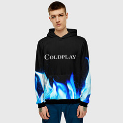 Толстовка-худи мужская Coldplay Blue Fire, цвет: 3D-черный — фото 2