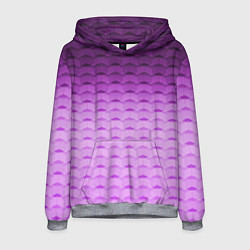 Толстовка-худи мужская Фиолетово-розовый геометрический узор Градиент, цвет: 3D-меланж