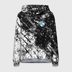 Толстовка-худи мужская BMW : Испачканная ЧБ, цвет: 3D-меланж