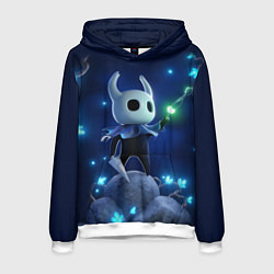 Толстовка-худи мужская Hollow Knight неоновые бабочки, цвет: 3D-белый