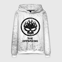 Толстовка-худи мужская The Offspring с потертостями на светлом фоне, цвет: 3D-белый