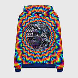 Толстовка-худи мужская Психоделика - античная иллюзия, цвет: 3D-синий