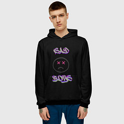 Толстовка-худи мужская Sad Boys логотип, цвет: 3D-черный — фото 2