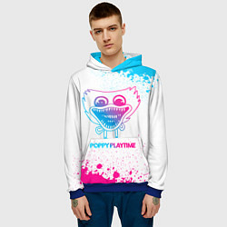 Толстовка-худи мужская Poppy Playtime neon gradient style, цвет: 3D-синий — фото 2