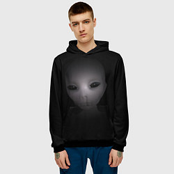 Толстовка-худи мужская Взгляд пришельца, цвет: 3D-черный — фото 2