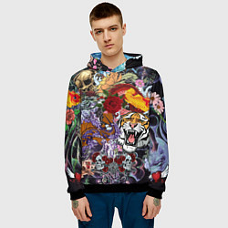 Толстовка-худи мужская Рисунок в стиле tatoo, цвет: 3D-черный — фото 2