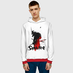 Толстовка-худи мужская Самурай В Противогазе, цвет: 3D-красный — фото 2