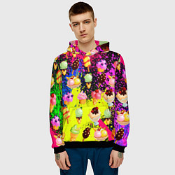 Толстовка-худи мужская Мороженки Вкуснятина, цвет: 3D-черный — фото 2