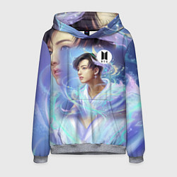 Толстовка-худи мужская BTS JK, цвет: 3D-меланж
