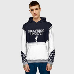 Толстовка-худи мужская Hollywood Undead краска, цвет: 3D-меланж — фото 2