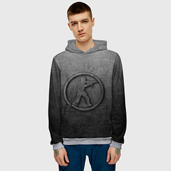 Толстовка-худи мужская Чугунный логотип Counter Strike, цвет: 3D-меланж — фото 2