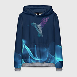 Толстовка-худи мужская Колибри в полете, цвет: 3D-меланж