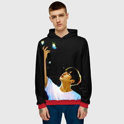 Толстовка-худи мужская BTS Kim Yohan Butterfly, цвет: 3D-красный — фото 2