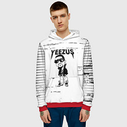 Толстовка-худи мужская Kanye west - yeezus, цвет: 3D-красный — фото 2
