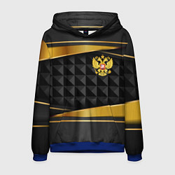 Толстовка-худи мужская Gold & black - Russia, цвет: 3D-синий