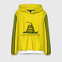 Толстовка-худи мужская Dont tread on me или Гадзденская змея, цвет: 3D-белый
