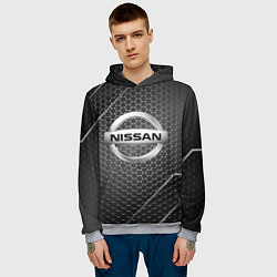 Толстовка-худи мужская Nissan метал карбон, цвет: 3D-меланж — фото 2
