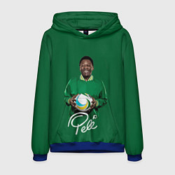 Толстовка-худи мужская Пеле PELE легенда футбола, цвет: 3D-синий