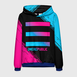Толстовка-худи мужская OneRepublic - neon gradient, цвет: 3D-синий