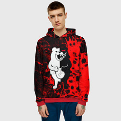 Толстовка-худи мужская Monokuma laughter, цвет: 3D-красный — фото 2