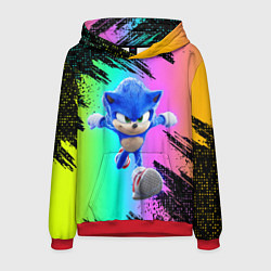Толстовка-худи мужская Sonic neon, цвет: 3D-красный