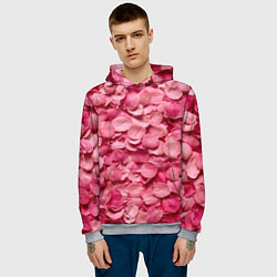 Толстовка-худи мужская Лепестки прекрасных роз, цвет: 3D-меланж — фото 2