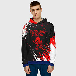 Толстовка-худи мужская Cannibal Corpse -краска, цвет: 3D-синий — фото 2