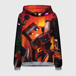 Толстовка-худи мужская Minecraft арт, цвет: 3D-меланж