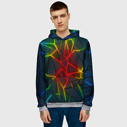 Толстовка-худи мужская Семицветный перелив, цвет: 3D-меланж — фото 2