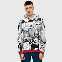 Толстовка-худи мужская D Gray man pattern, цвет: 3D-красный — фото 2
