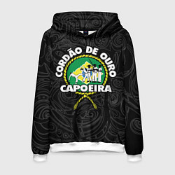 Толстовка-худи мужская Capoeira Cordao de ouro flag of Brazil, цвет: 3D-белый