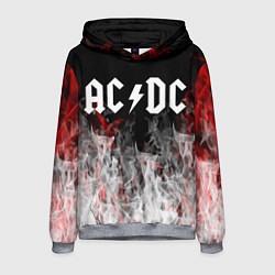 Толстовка-худи мужская AC DC огонь-пламя, цвет: 3D-меланж