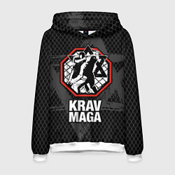 Толстовка-худи мужская Krav-maga octagon, цвет: 3D-белый