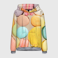 Толстовка-худи мужская Разноцветные пирожные Макарон, цвет: 3D-меланж