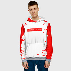 Толстовка-худи мужская Critical ops красные брызги, цвет: 3D-меланж — фото 2