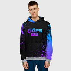 Толстовка-худи мужская Critical ops neon, цвет: 3D-меланж — фото 2