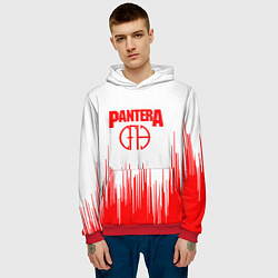 Толстовка-худи мужская Pantera текстура красная, цвет: 3D-красный — фото 2