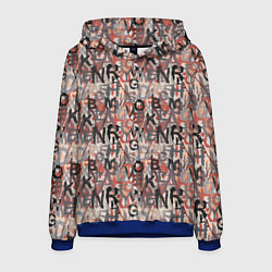 Толстовка-худи мужская Буквы краской, цвет: 3D-синий