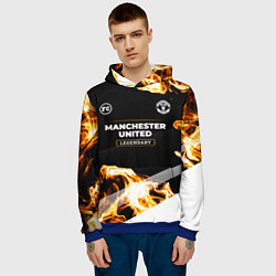 Толстовка-худи мужская Manchester United legendary sport fire, цвет: 3D-синий — фото 2