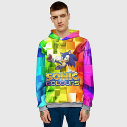 Толстовка-худи мужская Sonic Colours - Hedgehog - Video game, цвет: 3D-меланж — фото 2