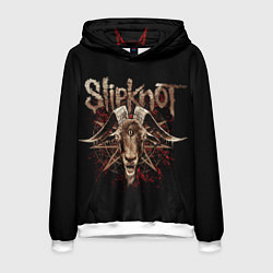 Толстовка-худи мужская Slipknot - third eye goat, цвет: 3D-белый