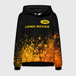 Толстовка-худи мужская Land Rover - gold gradient: символ сверху, цвет: 3D-черный