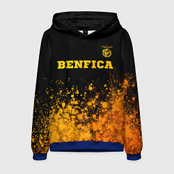 Толстовка-худи мужская Benfica - gold gradient: символ сверху, цвет: 3D-синий