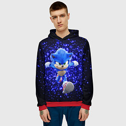 Толстовка-худи мужская Sonic sequins, цвет: 3D-красный — фото 2