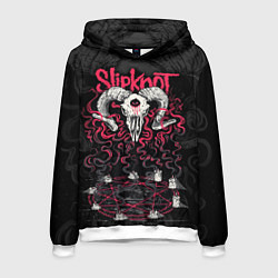 Толстовка-худи мужская Slipknot - goat skull, цвет: 3D-белый