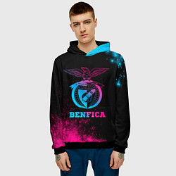 Толстовка-худи мужская Benfica - neon gradient, цвет: 3D-черный — фото 2